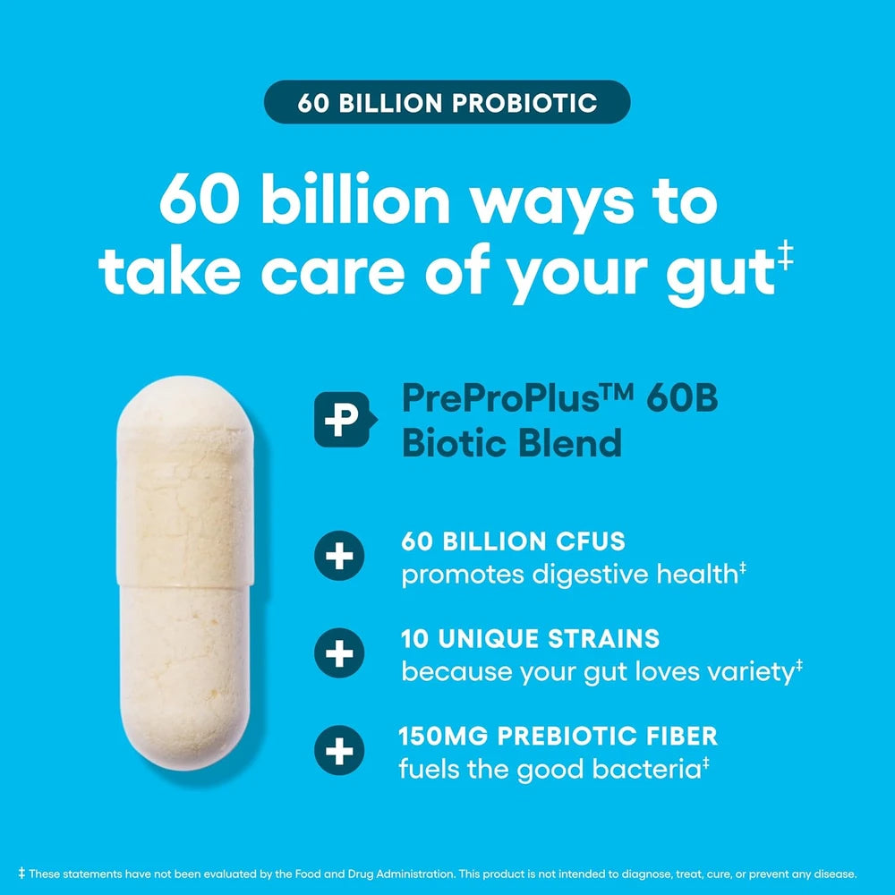 Physician's CHOICE Probiotics 60 Billion CFU - 10 Strains + Organic Prebiotics - Immune, Digestive & Gut Health - 30 Count