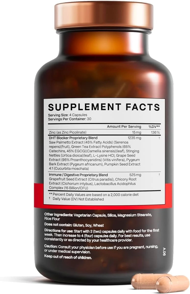 DHT Blocker - Hair Growth Supplement for Genetic Thinning for Men and Women