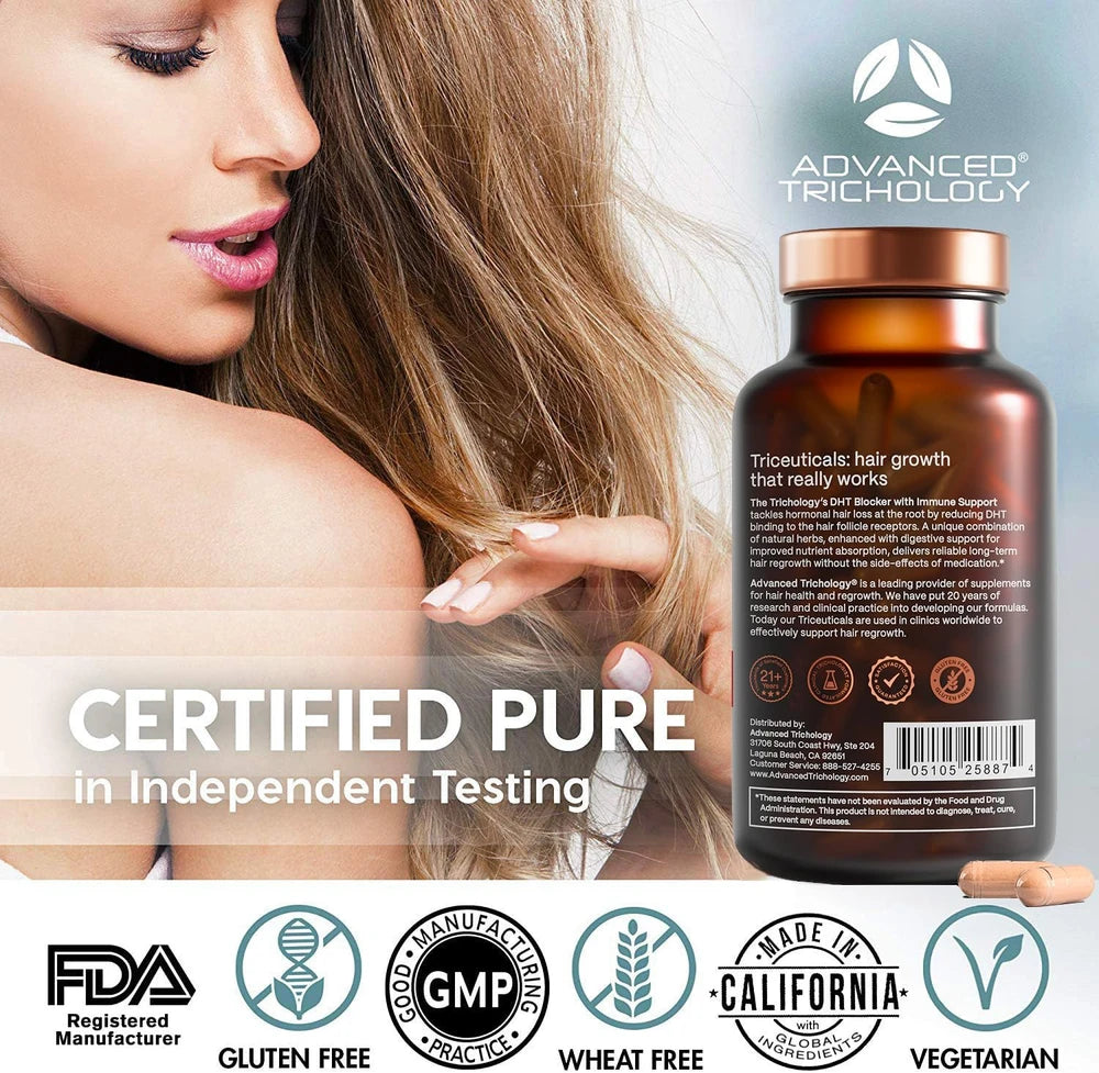 DHT Blocker - Hair Growth Supplement for Genetic Thinning for Men and Women