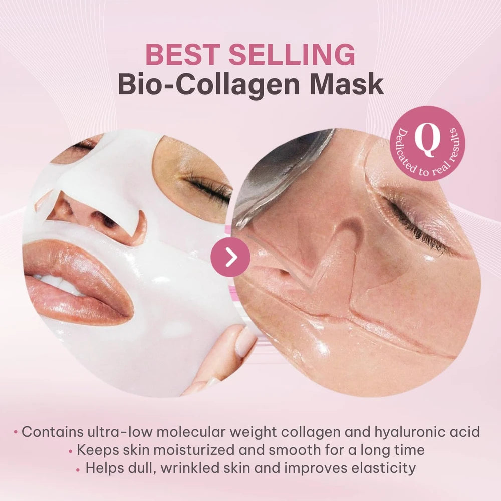 Quasi Bio-Collagen Face Mask Overnight – Hydrating Korean Sheet Mask – Niacinamide &amp; Low Molecular Collagen