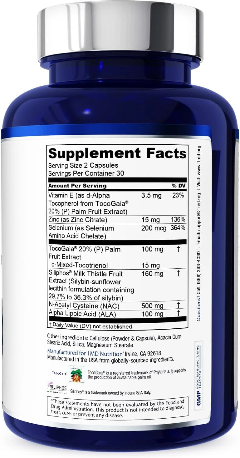 1MD Nutrition LiverMD - Liver Support Supplement | Siliphos Milk Thistle Extract &amp; NAC