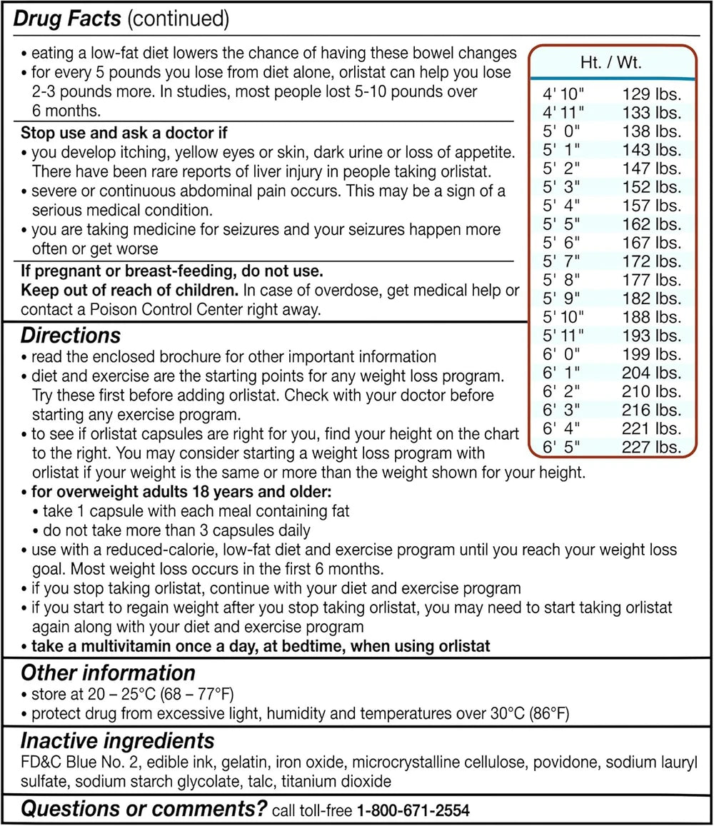 alli Weight Loss Supplement, Orlistat 60 mg Capsules, 170 Count Refill Pack