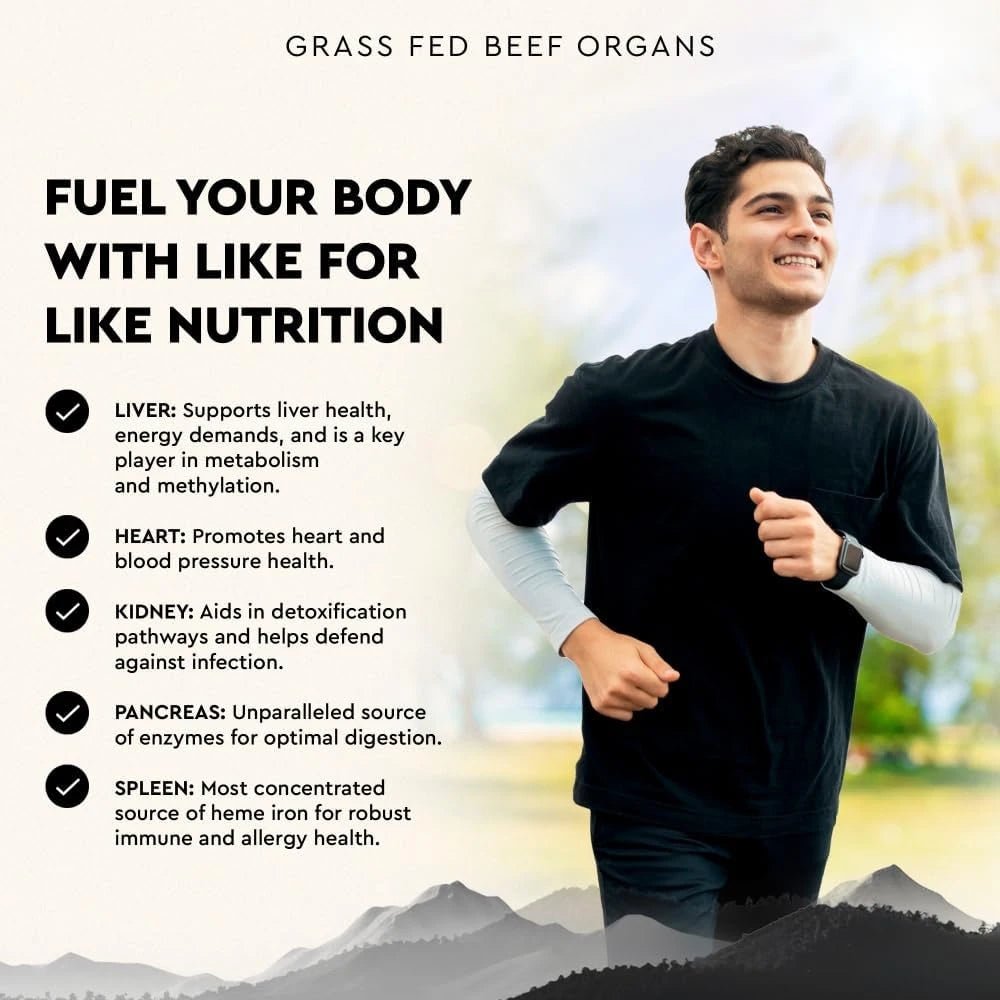 Ancestral Supplements Grass Fed Primal Beef Organ Supplement, 180 Ct
