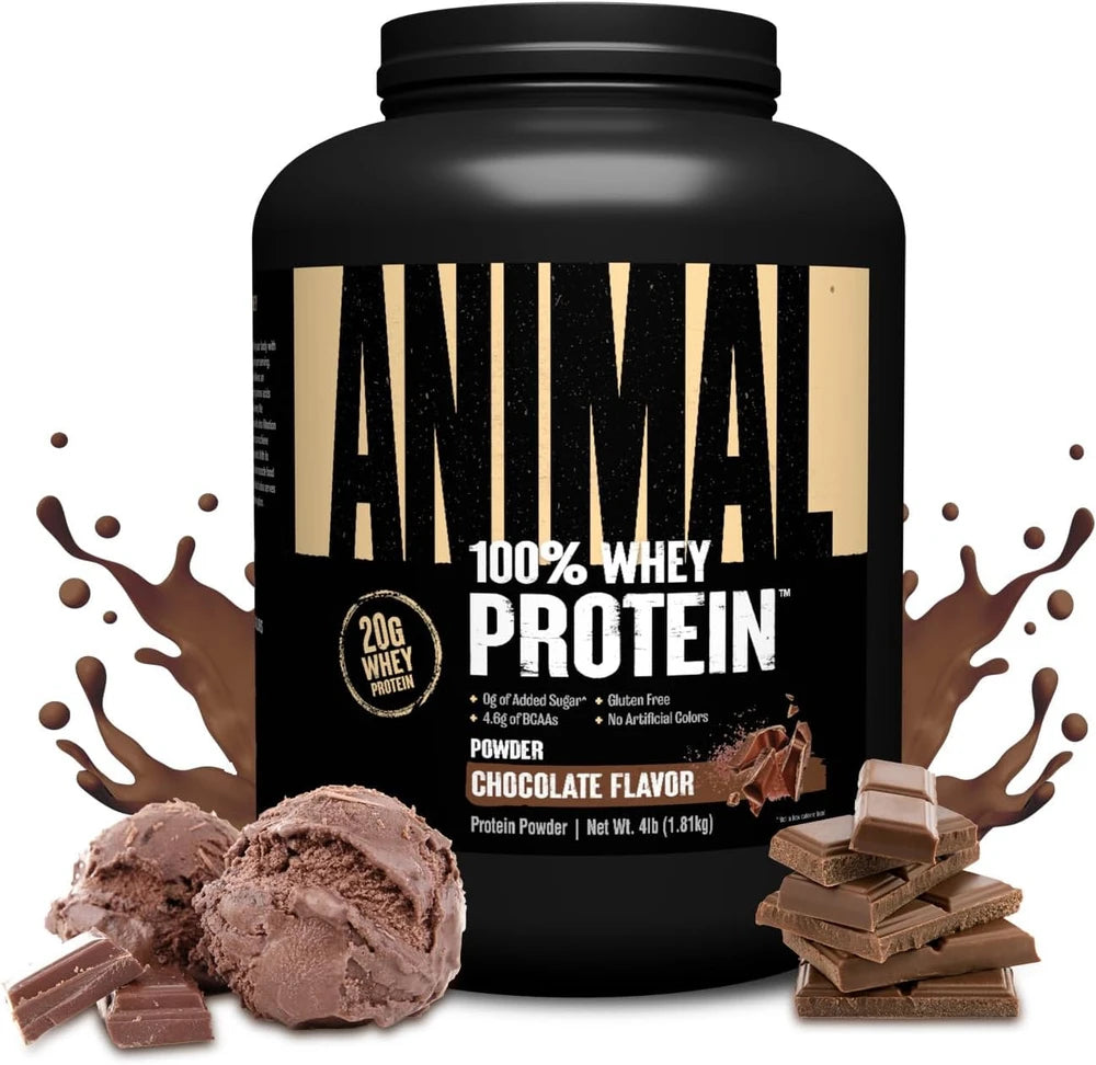 Animal 100% Whey Protein Powder, 20G High Protein | Chocolate 4LB