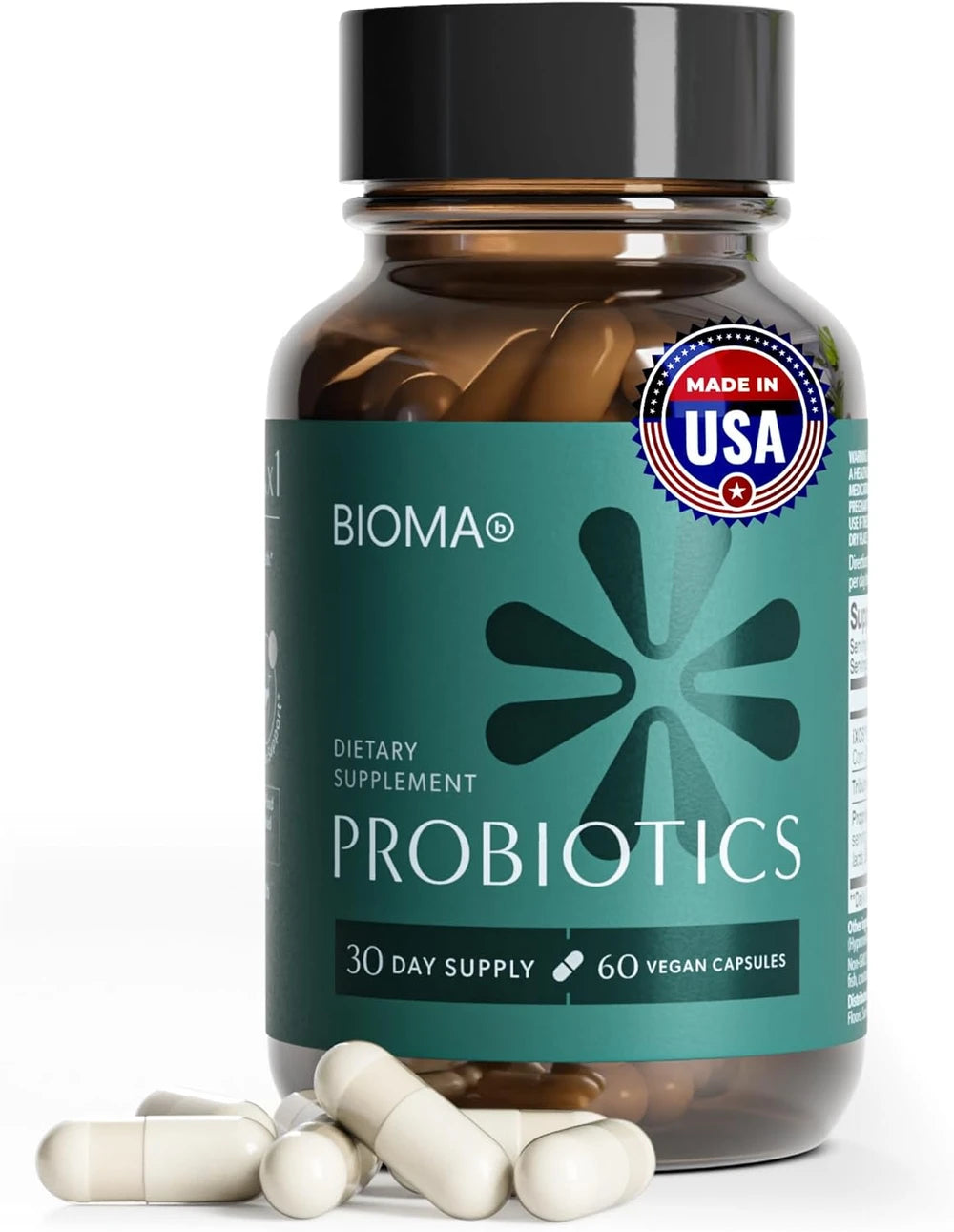 BIOMA Probiotics - Digestive Health Probiotic - Gut Support for Men &amp; Women with Xylooligosaccharides, Tributyrin &amp; Bifidobacterium - Vegan &amp; Gluten Free - 60 Delayed-Release Capsules (30-Day Supply)