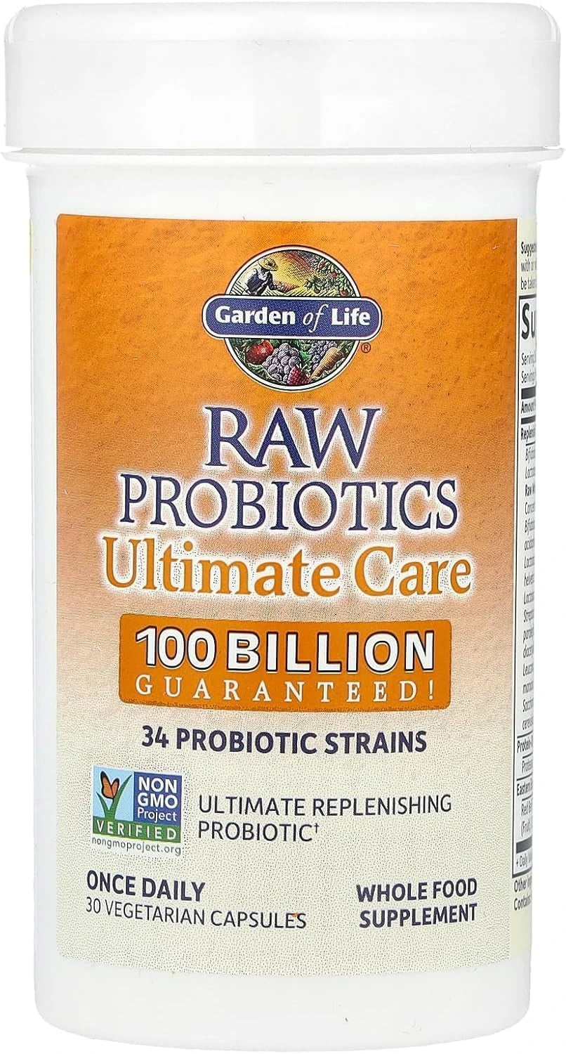 Garden of Life Raw Probiotics Ultimate Care, 100 B CFU, Shelf Stable, 30ct