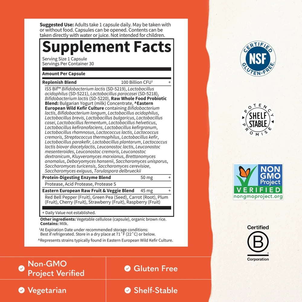 Garden of Life Raw Probiotics Ultimate Care, 100 B CFU, Shelf Stable, 30ct