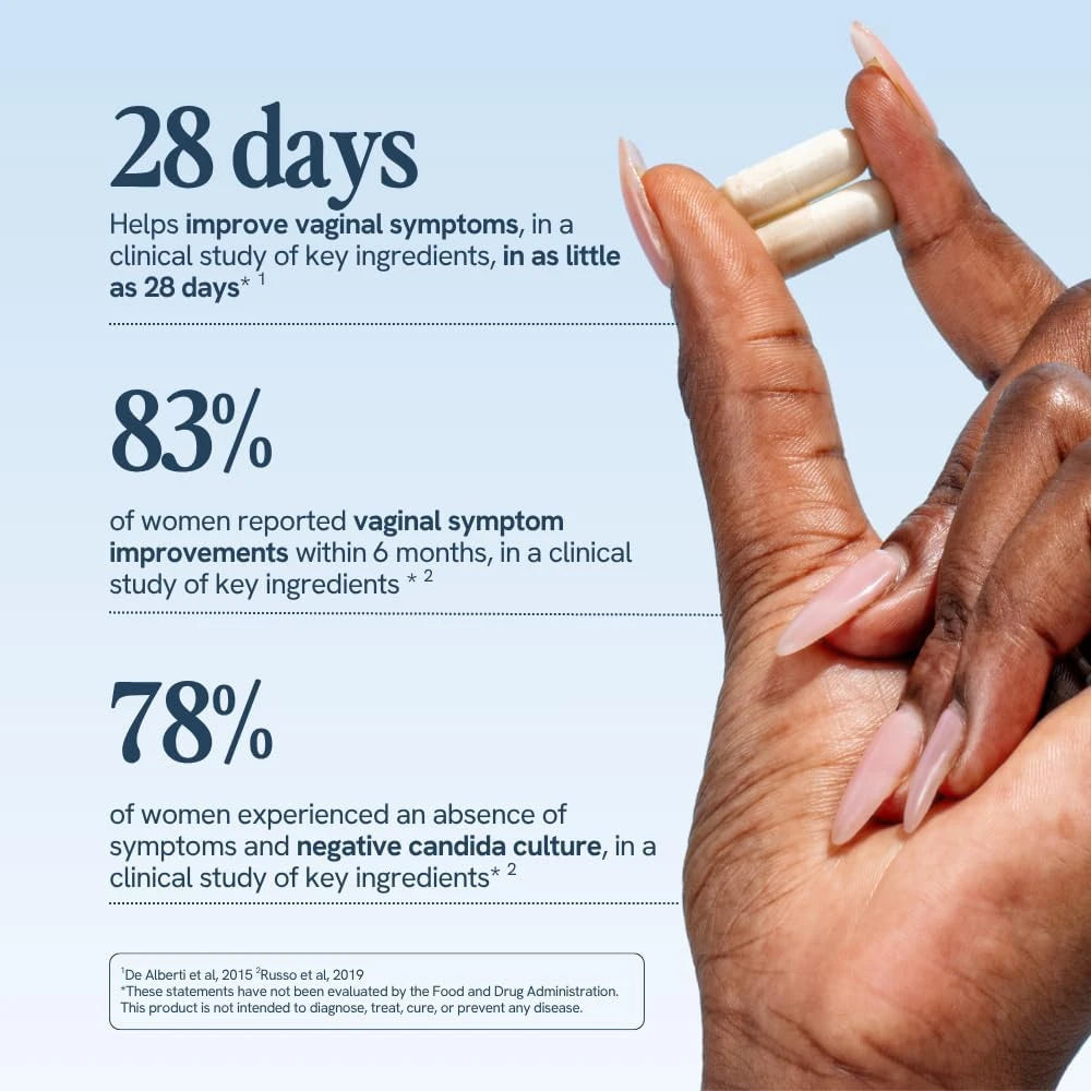 Happy V Dr. Formulated Vaginal Probiotics for Women Odor &amp; Itch Support, Urinary &amp; Gut Health, pH Balance