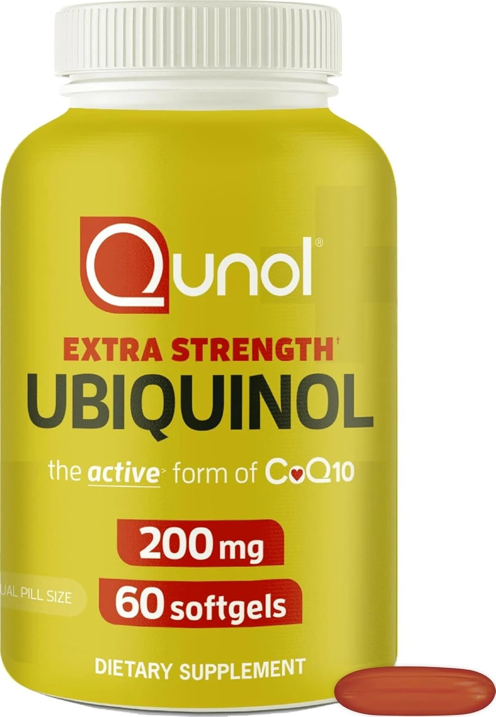 Qunol Ubiquinol 200mg, Extra Strength, Powerful Antioxidant, 60 Softgels