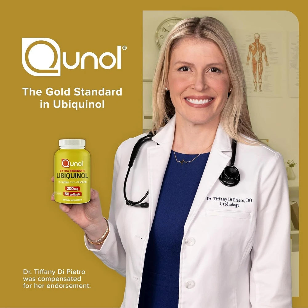 Qunol Ubiquinol 200mg, Extra Strength, Powerful Antioxidant, 60 Softgels