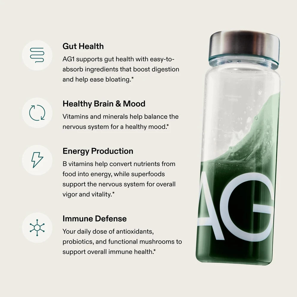 AG1 Athletic Greens Superfood and Probiotic, 75 Vitamins, Travel Pack 14ct