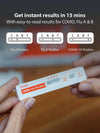 iHealth Flu A/B &amp; COVID-19 Rapid Test, 3-in-1 Covid Flu Test Combo, 4 Tests