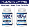Arazo Nutrition Wild Caught Omega-3 Fish Oil Concentrate – 4,080mg per Serving – High EPA 1200mg &amp; DHA 900mg – 120 Burpless Lemon Softgels