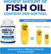 Arazo Nutrition Wild Caught Omega-3 Fish Oil Concentrate – 4,080mg per Serving – High EPA 1200mg &amp; DHA 900mg – 120 Burpless Lemon Softgels