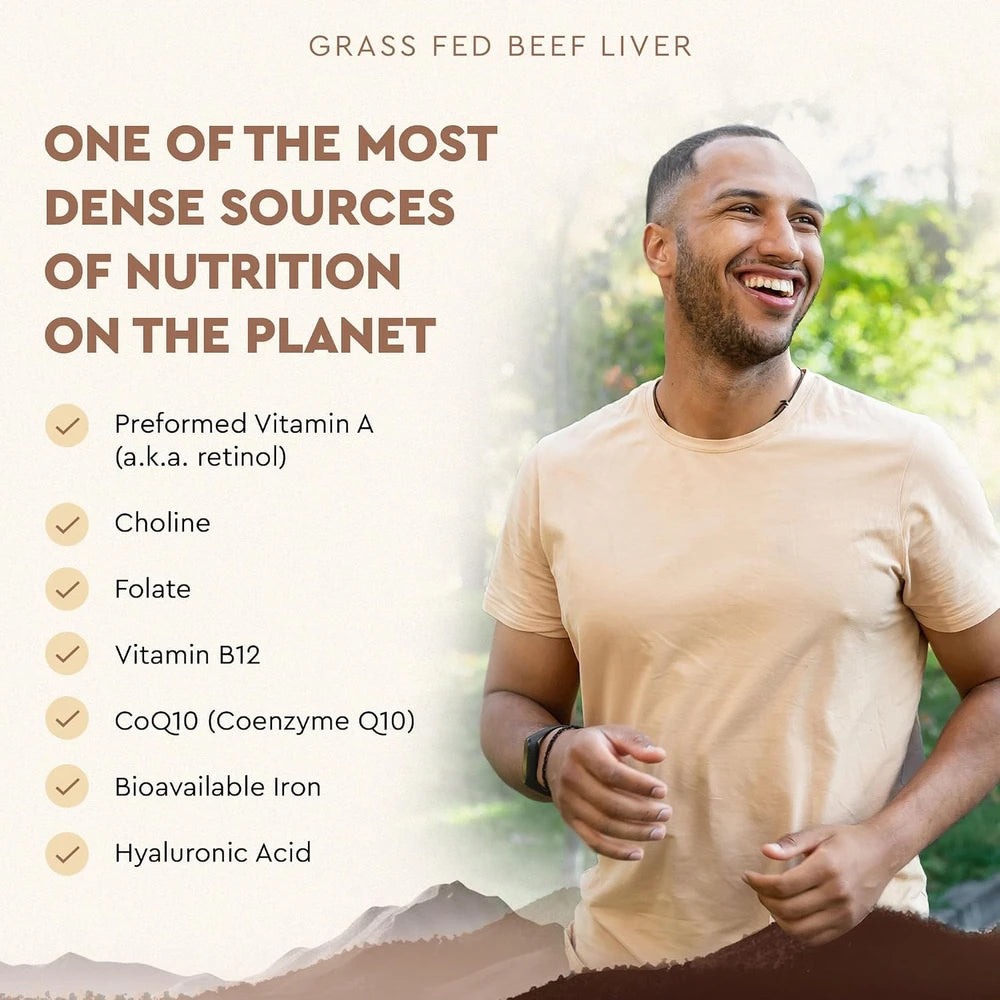 Ancestral Supplements Beef Liver Support Capsules, Iron &amp; Energy, 180 Ct
