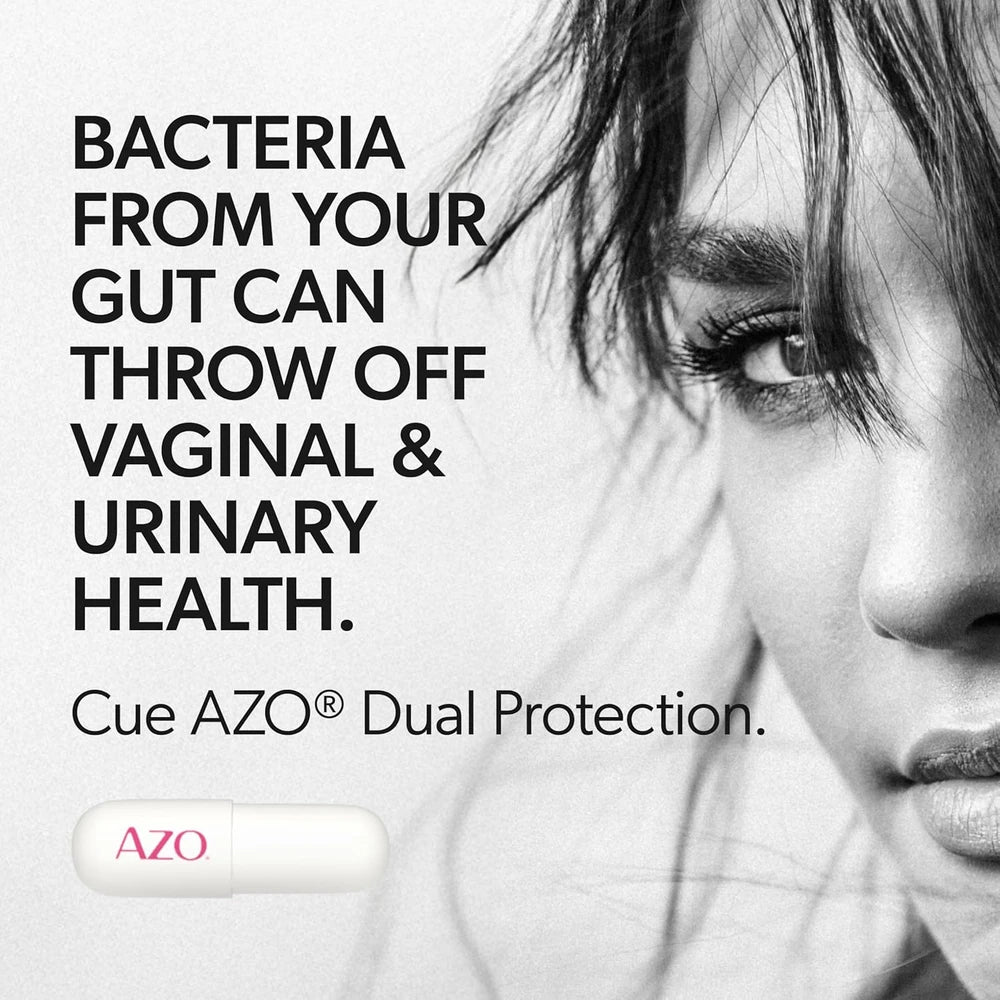 AZO Dual Protection Urinary + Vaginal, Women Probiotics &amp; Prebiotics, 30 Ct