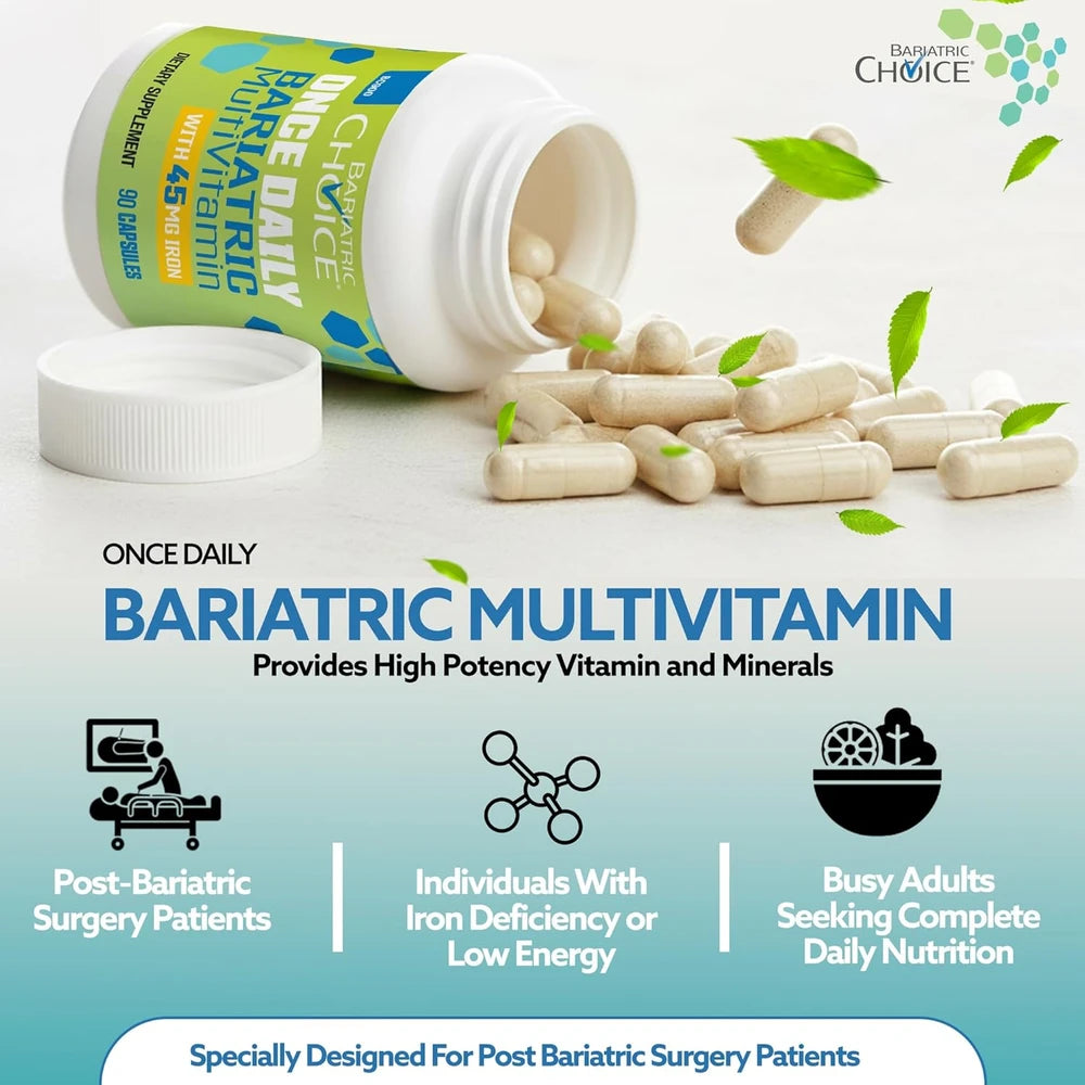 Bariatric Choice Once Daily Bariatric Multivitamin with Iron 45mg, 3 Months