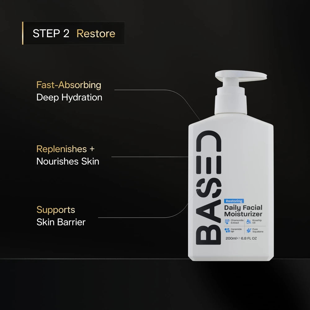 BASED Daily Skincare Duo | Purifying Face Wash + Restoring Moisturizer | Built For All Skin Types