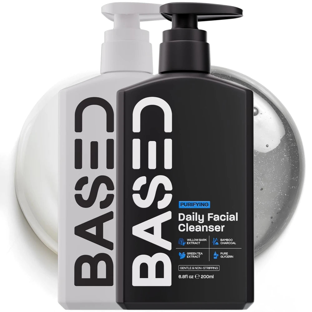 BASED Daily Skincare Duo | Purifying Face Wash + Restoring Moisturizer | Built For All Skin Types