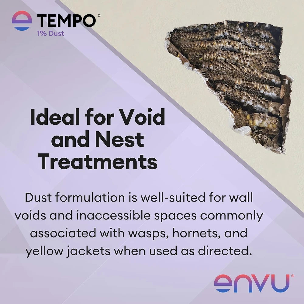 Tempo 1% Dust Insecticide 1.25 lbs | Ready-to-Use Cyfluthrin Bug Dust for Ants, Spiders, Roaches, Bed Bugs, and Stinging Insects | Crack and Crevice Pest Control