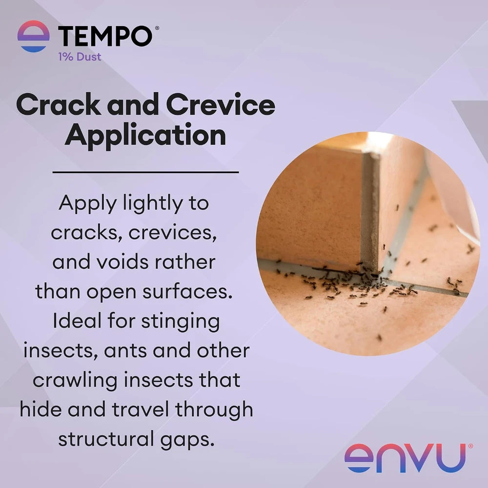 Tempo 1% Dust Insecticide 1.25 lbs | Ready-to-Use Cyfluthrin Bug Dust for Ants, Spiders, Roaches, Bed Bugs, and Stinging Insects | Crack and Crevice Pest Control