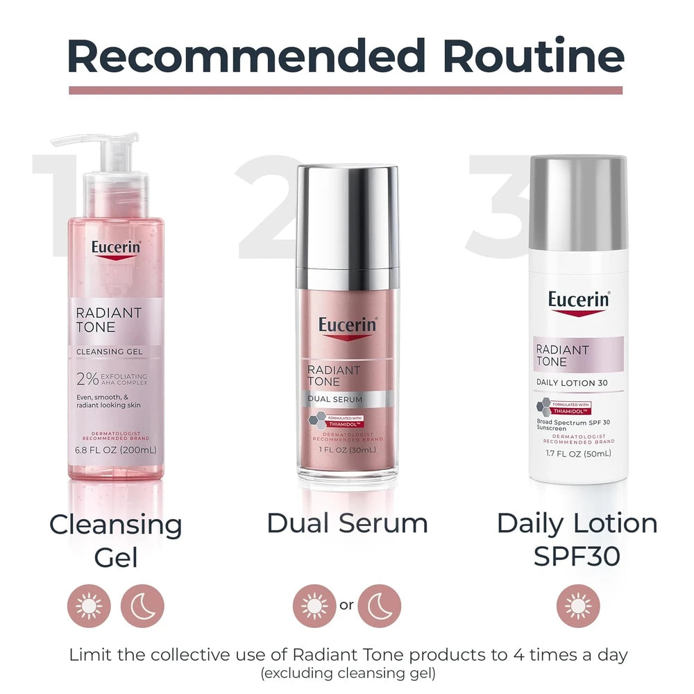 Eucerin Radiant Tone Dual Serum Dark Spot Corrector, Dark Spot Serum with Thiamidol and Hyaluronic Acid, 1 Fl Oz Bottle