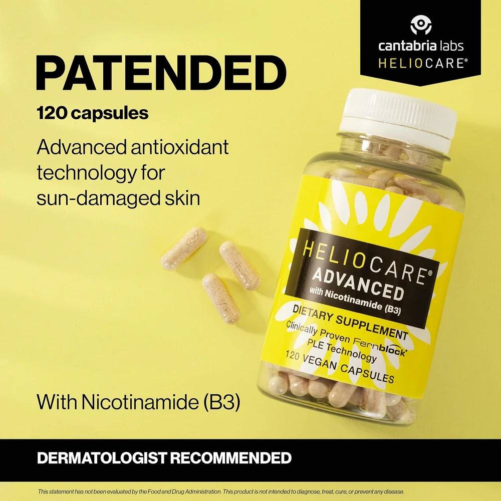 Heliocare Advanced with Nicotinamide Antioxidant Supplement, 120 Capsules