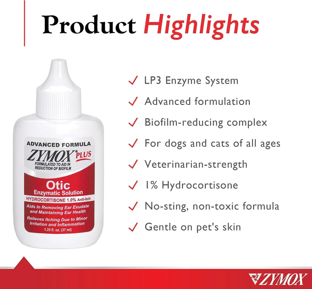 Zymox Advanced Formula Otic Plus Enzymatic Ear Solution
