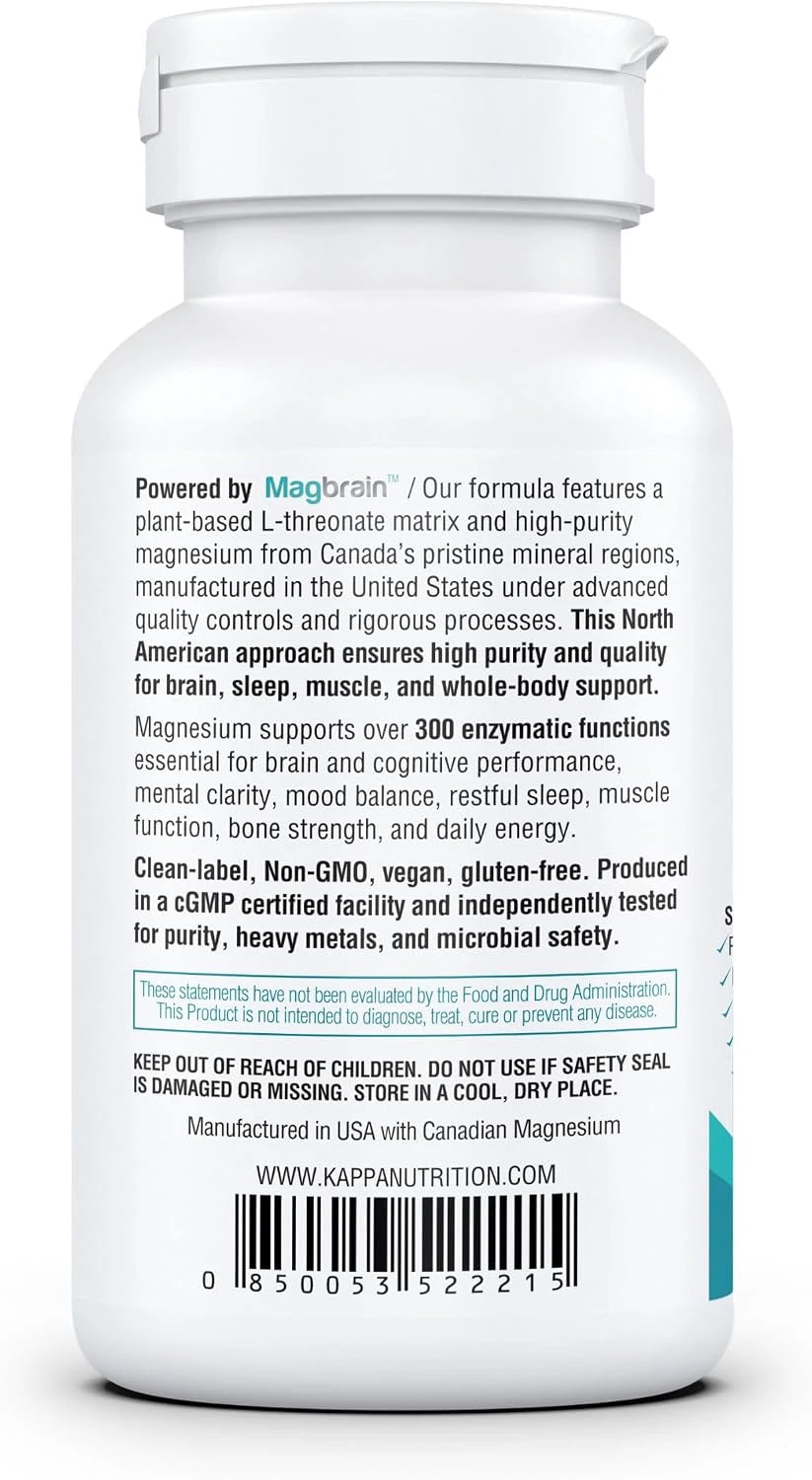 Magnesium L-Threonate Plant-Based 3 in 1 Powered by Magbrain® Magnesium L-Threonate Plant-Based | Magnesium Bisglycinate &amp; Magnesium Malate