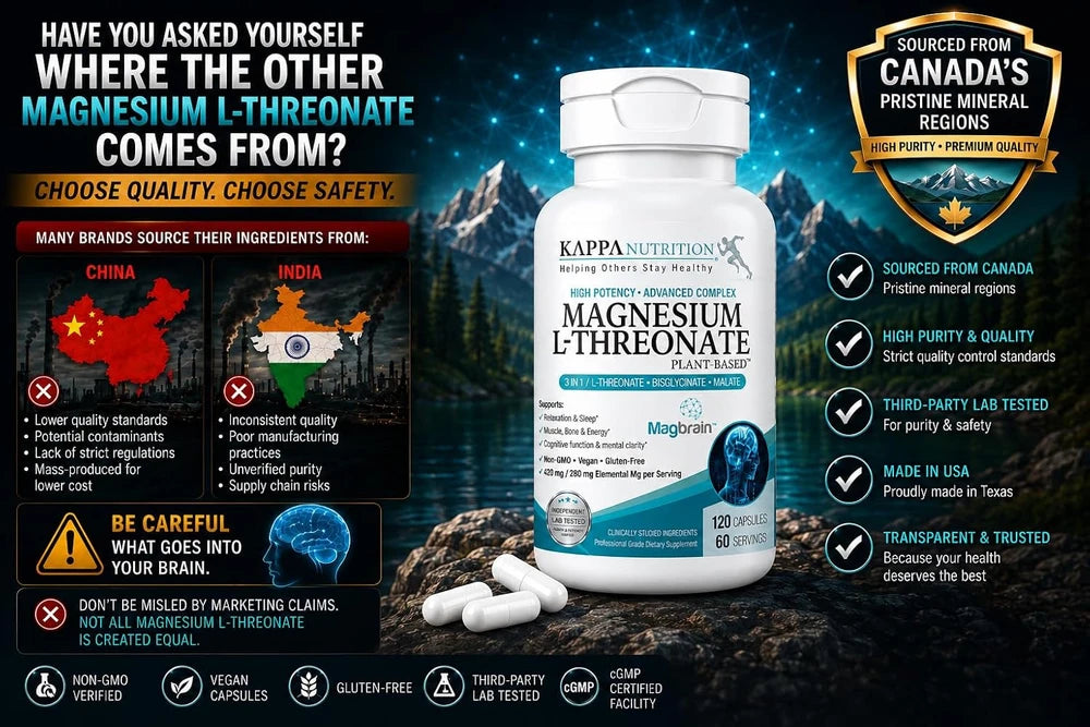 Magnesium L-Threonate Plant-Based 3 in 1 Powered by Magbrain® Magnesium L-Threonate Plant-Based | Magnesium Bisglycinate &amp; Magnesium Malate