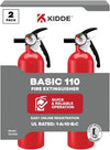 Kidde Basic 110 Fire Extinguisher for Home, 1-A:10-B:C, FA110G, 2 Pack