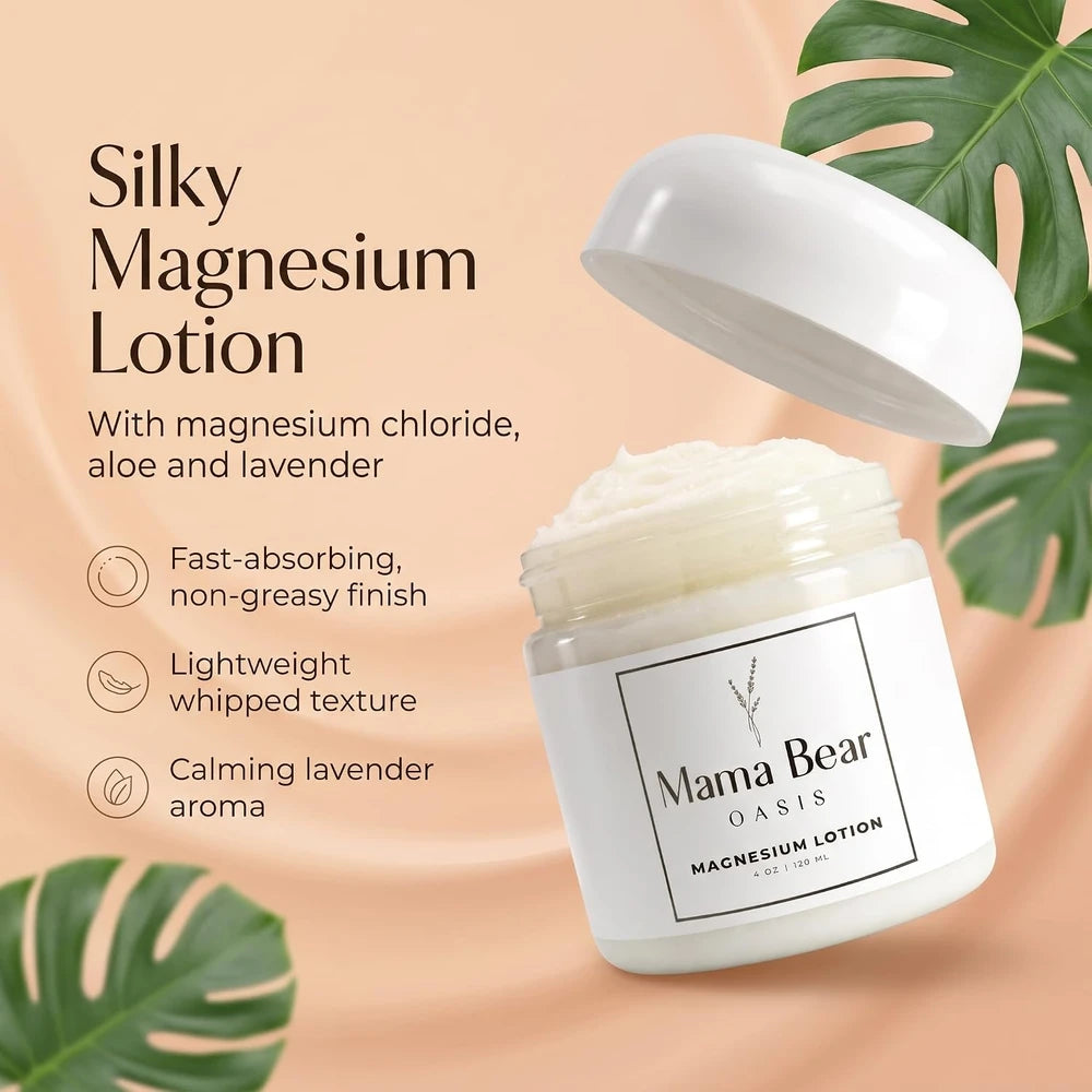 Mama Bear Oasis Magnesium Cream - Magnesium Lotion for Feet (Pack of 1)