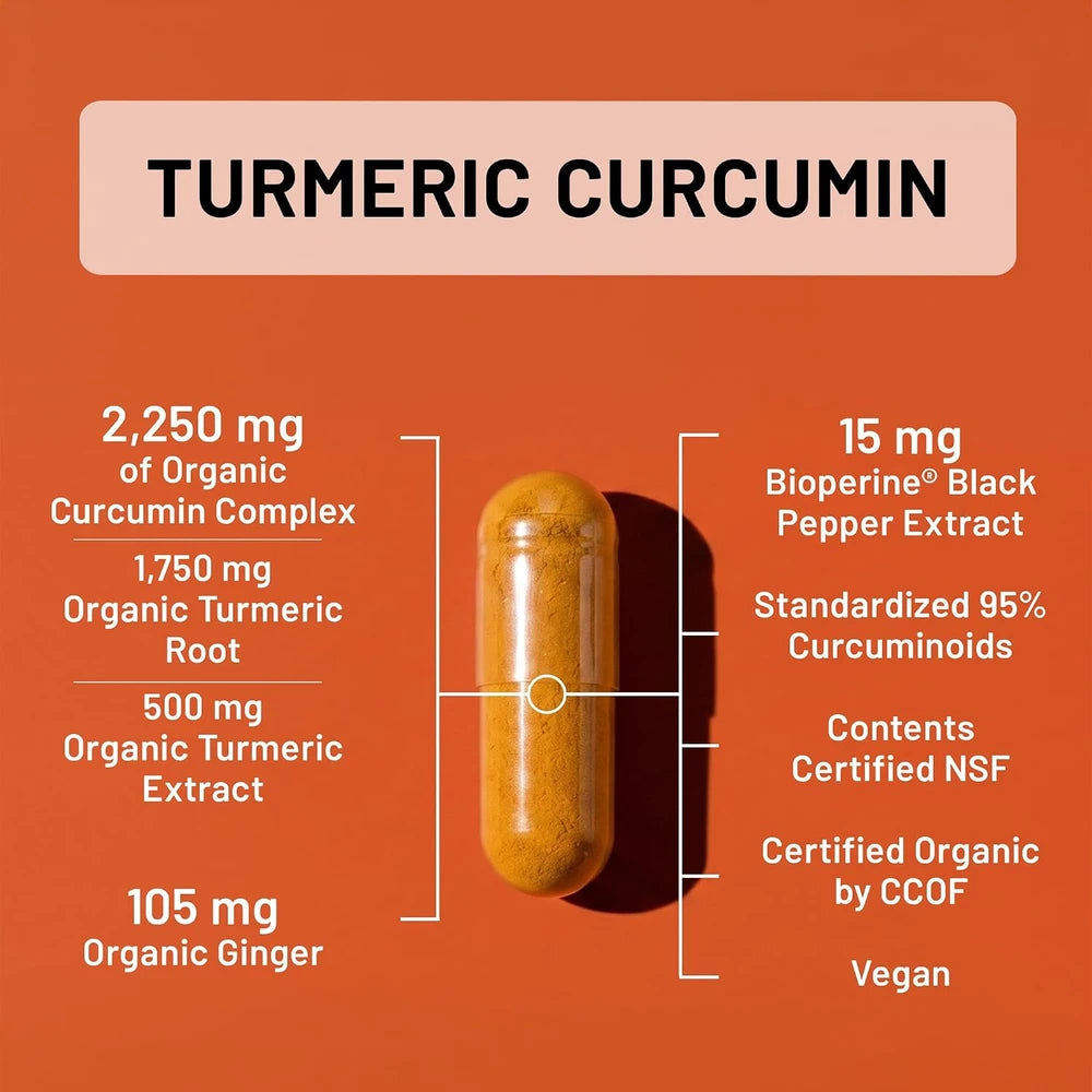 NatureWise Turmeric Curcumin 2250mg Supplement with BioPerine, 360 Capsules