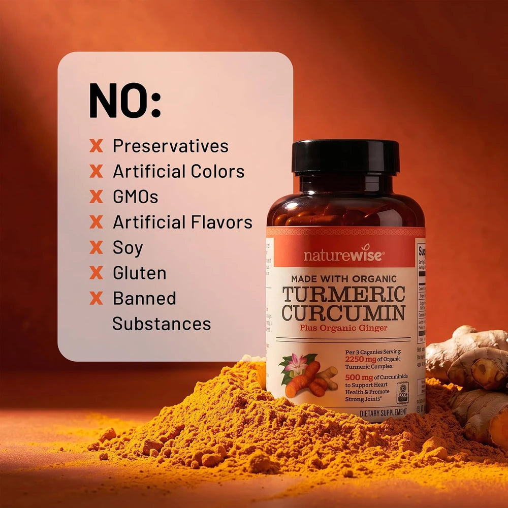 NatureWise Turmeric Curcumin 2250mg Supplement with BioPerine, 360 Capsules