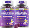 NEVISS Magnesium Glycinate Gummies for Adults &amp; Kids 4+, Sugar Free Magnesium Bisglycinate Supplement 400/200mg with B6D3, L-Theanine for Zzz &amp; Relaxation, Brain, Melatonin Free Gummies, 2Pack