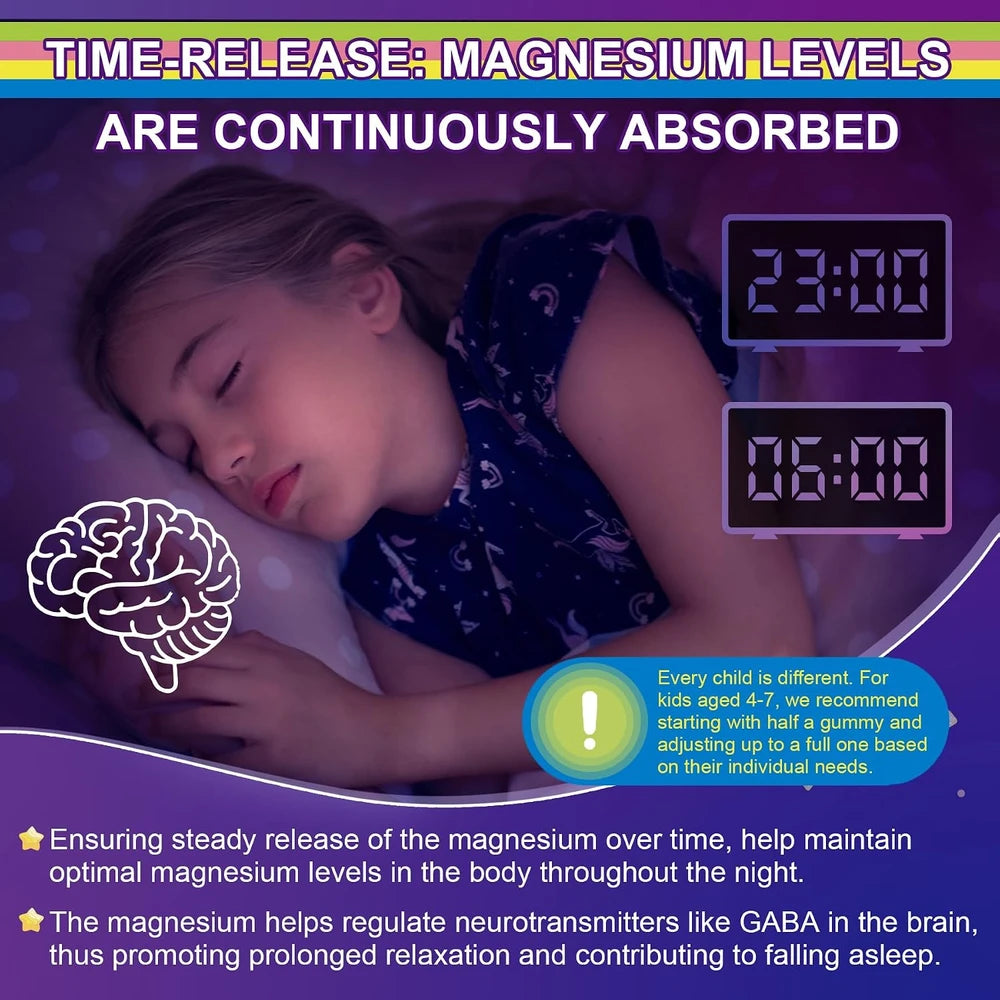 NEVISS Magnesium Glycinate Gummies for Adults &amp; Kids 4+, Sugar Free Magnesium Bisglycinate Supplement 400/200mg with B6D3, L-Theanine for Zzz &amp; Relaxation, Brain, Melatonin Free Gummies, 2Pack
