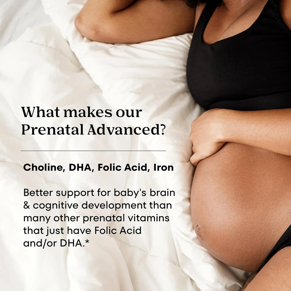 One A Day Prenatal Advanced- Prenatal Vitamins with Folic Acid, Choline, DHA &amp; Iron, Pregnancy Vitamins for Women to Support Baby’s Development, 60+60 Ct (120 Total Set) (Packaging May Vary)