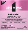 One A Day Prenatal Advanced- Prenatal Vitamins with Folic Acid, Choline, DHA &amp; Iron, Pregnancy Vitamins for Women to Support Baby’s Development, 60+60 Ct (120 Total Set) (Packaging May Vary)