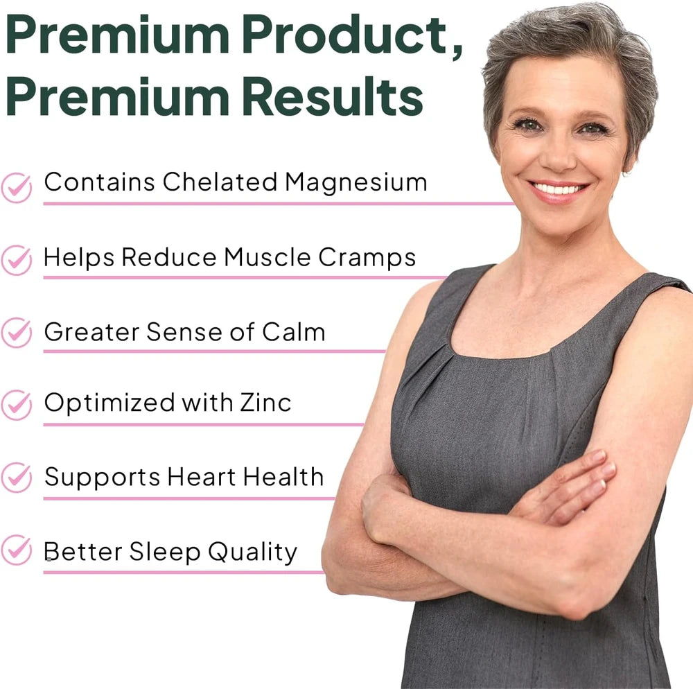 Organics Ocean Pure Magnesium Glycinate Supplement with Zinc, 1 Bottle