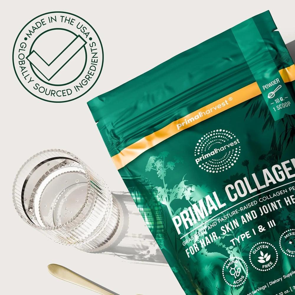 Primal Harvest Collagen - Powdered Daily Supplement, Dairy &amp; Gluten Free