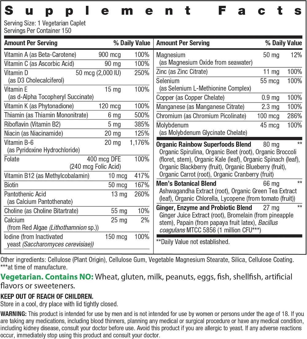 Rainbow Light Mens Multivitamin One + | 150 Caplets