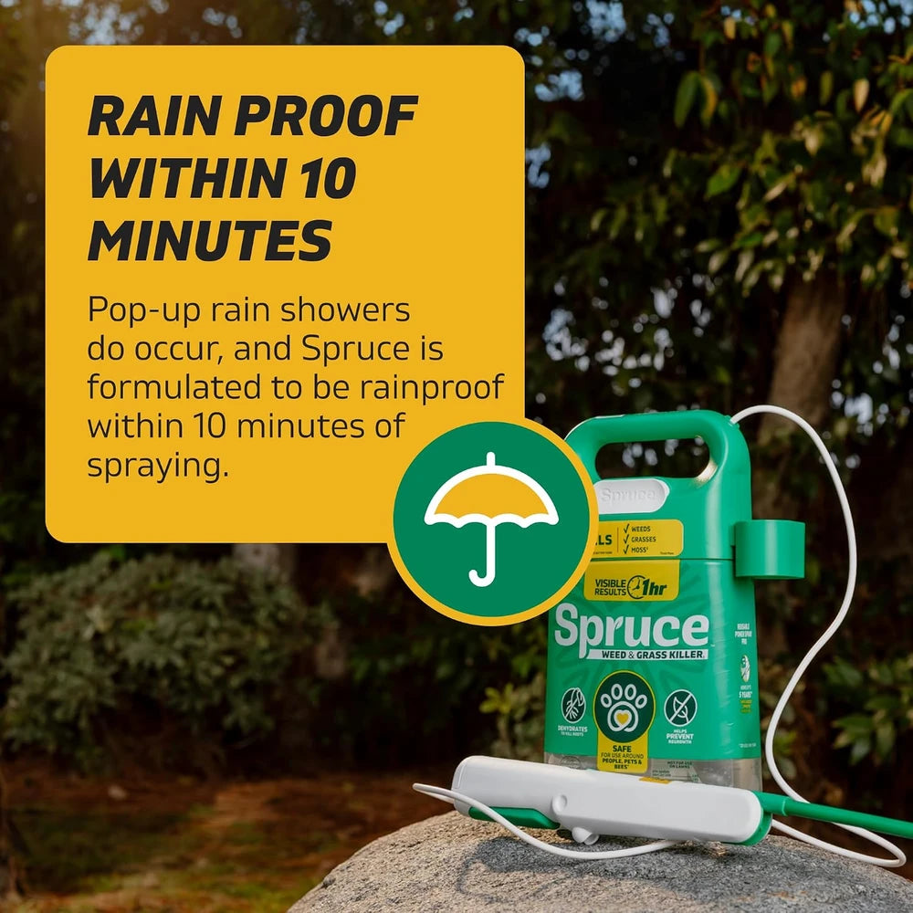Spruce Weed &amp; Grass Killer₃ Kit, Power Wand, 2 AA Batteries Included, 64 Oz