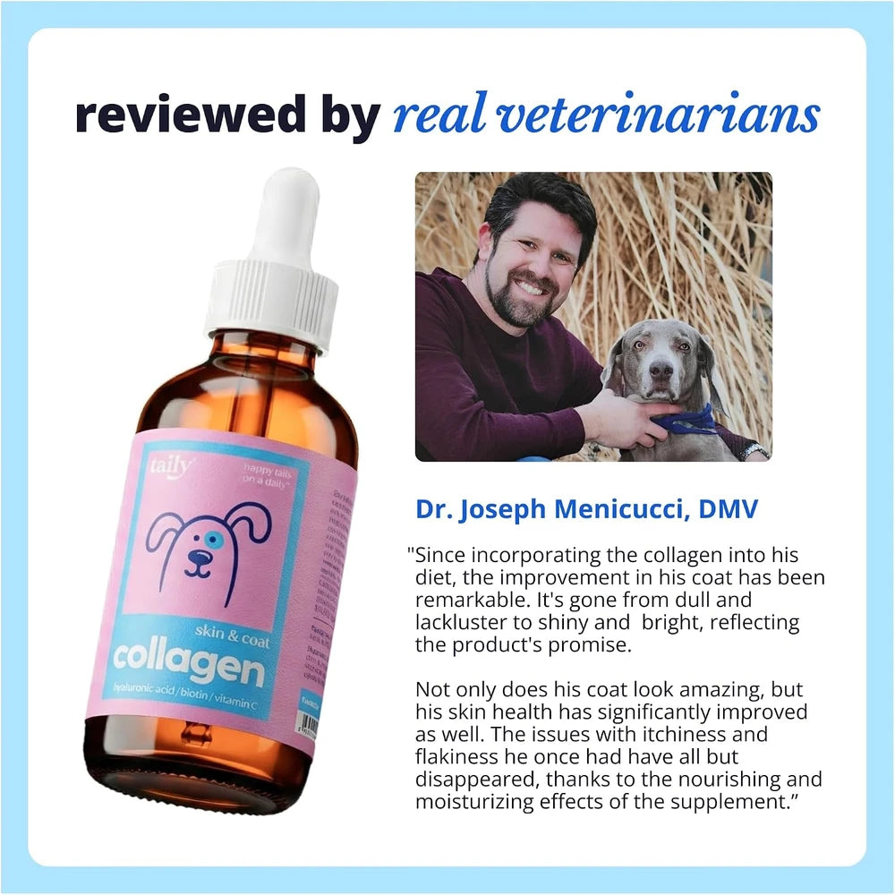Taily Liquid Collagen for Dogs &amp; Cats, Itch, Coat &amp; Paw Licking Support