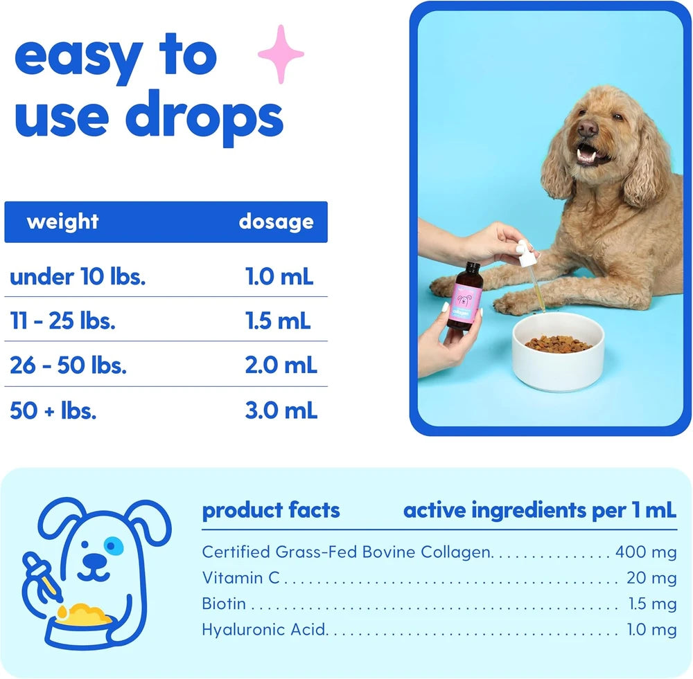 Taily Liquid Collagen for Dogs &amp; Cats, Itch, Coat &amp; Paw Licking Support