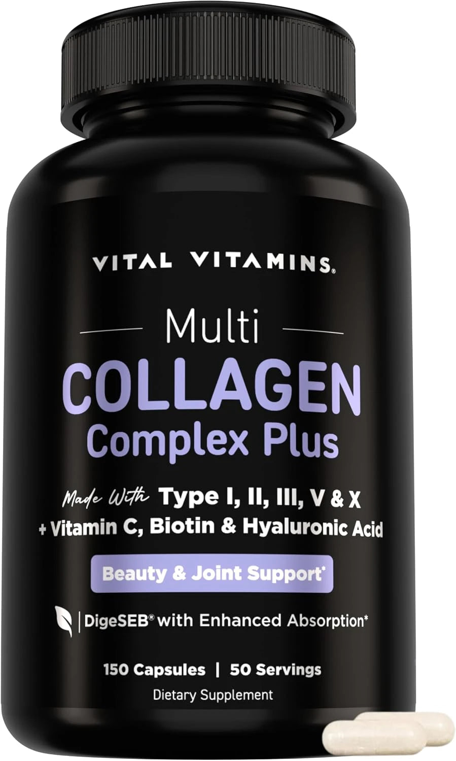 Vital Vitamins Multi Collagen Complex Plus Biotin, Hyaluronic Acid &amp; VIT. C