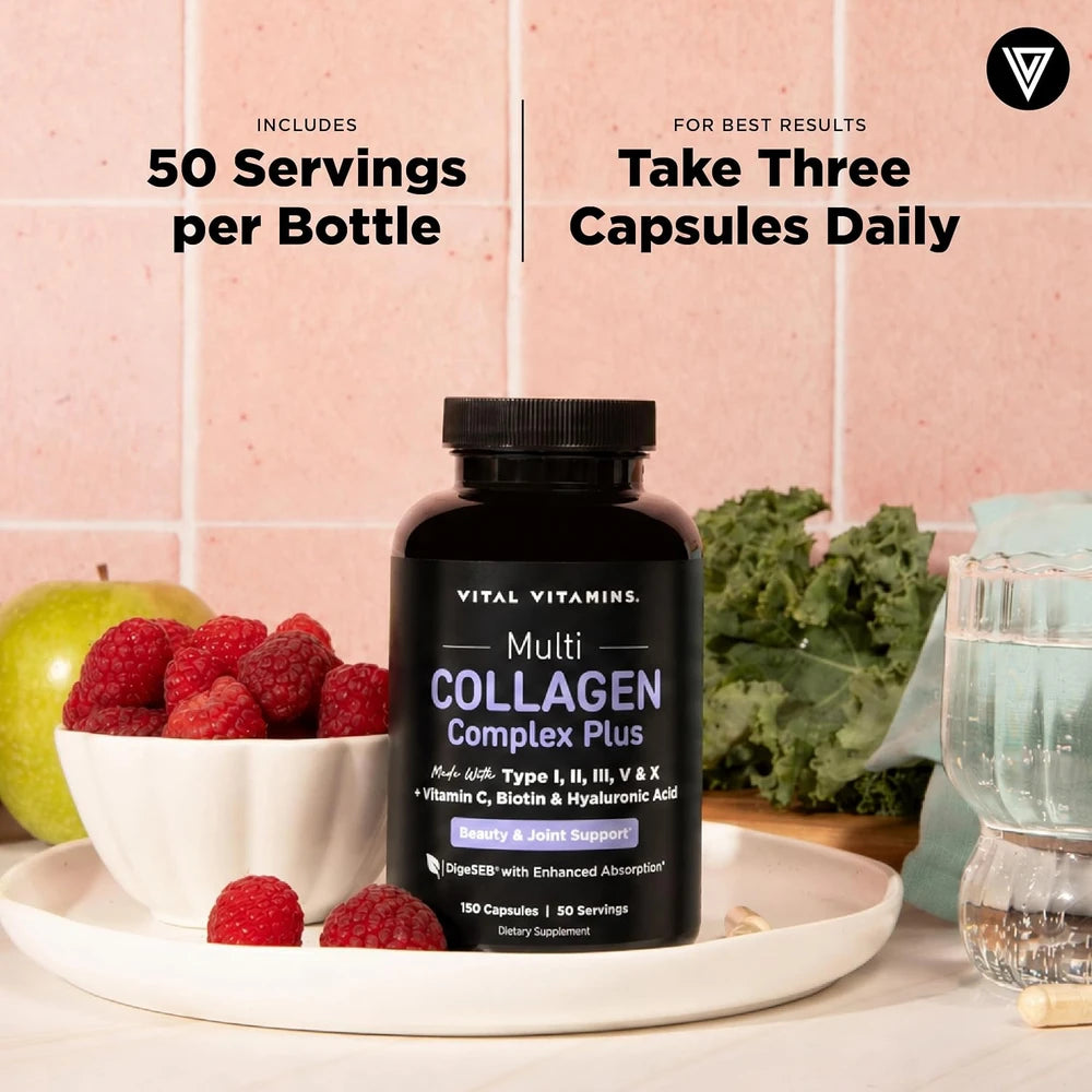 Vital Vitamins Multi Collagen Complex Plus Biotin, Hyaluronic Acid &amp; VIT. C